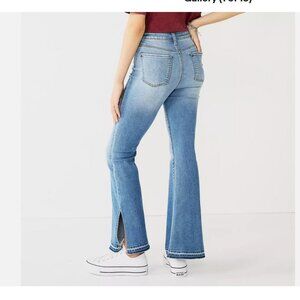 SO Good For Life High Rise Flare Jeans 16 / 35W Blue Bottom Slit Bootcut